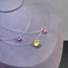 Colar de Pedras Preciosas Coloridas Naturais Chegou! Roxo Sedutor, Corpo Totalmente Puro, Cor Fogo Cintilante, Cravação de Precisão em Prata 925