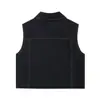 Chal de Color Contrastante Recto para Mujer 2025 Top 8333723 Pantalones Cortos de Cintura Alta Ajustados con Cinturón Plisado 8288723