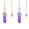 AliExpress alta venda pedra de energia colorida coluna hexagonal de ponta dupla pêndulo espiritual meditação joia de cristal natural atacado