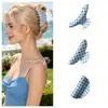 Material PVC Ponto Azul Presilha de Garra Toque de Luxo Coque na Parte de Trás da Cabeça Presilha Tubarão Estilo Coreano Temperamento Presilha de Ponto Azul para Rabo de Cavalo