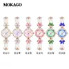 Reloj Pulsera de Perlas Mokago Gama Alta Lujo Ligero Mariposa Fritillaria Aleación Reloj para Mujer Resistente al Agua Correa de Cobre Reloj de Cuarzo