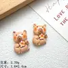 Rosto brilhante desenho animado fruta flor de cerejeira cartão de prato couro resina acessórios corda de cabeça diy grampo de cabelo capa de celular pingente atacado