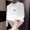 Sudadera con cuello redondo de patchwork desconstruido bordado para otoño 2025, marca de moda para hombre, simple, a la moda, holgada, versátil, básica casual