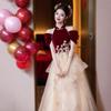 Nuevo Vestido de Brindis Cheongsam Estilo Chino para Novia 2026 Nuevo Vestido de Boda para Compromiso Femenino Vestido de Princesa de Alta Gama Banquete de Bienvenida