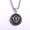 Pingente Nórdico Retrô de Aço Inoxidável para Homens e Mulheres Colar com Símbolo Viking do Triângulo de Odin de Dupla Face