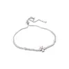 Pulsera Cruzada de Zirconia Mariposa Flor, Pulsera de Lujo Ligero Nicho de Gama Alta, Diseño Versátil, Joyería de Mano Moderna al por Mayor