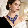 Set de Collar y Pendientes de Piedras Preciosas Multicolor Retro Europeo para Mujer Moda Accesorios para Vestido de Novia Banquetes Noche Joyería Transfronteriza