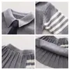 Conjunto de Suéter para Niñas Dropshipping Elegante Otoño e Invierno Nuevo Estilo Universitario Conjunto de Dos Piezas para Niños Pequeños Atuendo de Moda Conjunto de Vestido