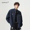 Chamarra corta de lona para hombre con cuello mao, colección primavera/otoño 2025, corte limpio holgado estilo workwear
