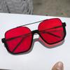Gafas de Sol para Mujer en Verano Sin Maquillaje Doble Puente Montura Grande Luz Anti-Azul Gafas Retro Ins Populares de Alta Gama Estilo Urbano Gafas de Sol