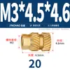 Latón Tierra Ocho Inyección de Fusión Caliente Embutido Estampado Moleteado Doble Paso Inserción Tornillo Tapa Tuerca Manguito Roscado de Cobre M2M4M5