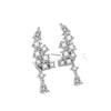 Pendientes de lujo ligeros de la serie Crystal Diamond Leaf de estilo japonés y coreano, con temperamento floral, joyería europea y americana.