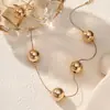 1 Moda Creativa Exagerada Geométrica Metálica de Perla Redonda Grande para Mujer Colgante Moda Callejera Mujer