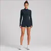 Conjunto fitness transfronteiriço para mulheres, com absorção de suor, respirável, secagem rápida, jaqueta de yoga, conjunto para esportes ao ar livre, corrida, Pilates, yoga