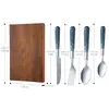 Juego de Cubiertos de Acero Inoxidable con Mango de Plástico de Colores, Cuchillo, Tenedor, Cuchara, Cucharilla, Caja de Regalo, Juego de Cubiertos de Cuatro Piezas