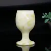 Jade Branco Natural Jade Lantian Taça de Jade com Pés Altos Taça de Vinho de Jade Copo de Cerveja Utensílio de Vinho de Jade Decoração de Casa Ornamentos