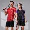 Trajes de manga corta para primavera y verano para hombres y mujeres, ropa de bádminton de secado rápido, ropa deportiva transpirable para competición y entrenamiento de tenis de mesa, personalizable con impresión