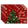 Amazon Manteles Navideños Muñeco de Nieve Árbol de Navidad Manteles Decoración de Mesa de Comedor Occidental Manteles Aislantes Fiesta Navideña