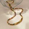Verão ins Estilo colorido Zircon Colar Pulseira Moda Luz Luxo High-end Colar Cadeia Moda Novo Estilo Clavícula Cadeia 1461