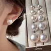 Pendientes de Clip para Bobina de Mosquito con Perlas de Vidrio para Mujeres Sin Perforaciones, Estilo de Lujo Ligero de Alta Gama, Pendientes de Perla de Concha Falsa al por Mayor