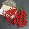 Atacado do Fabricante Orquídea Oncidium Artificial de Cinco Pétalas Flores Artificiais de Seda Decoração de Casa Decoração de Casamento Flores Artificiais de Teto Comércio Exterior