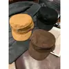 Boina de Camurça Estilo Britânico Retrô para Mulheres, Chapéu Plano Quente e Versátil para Outono/Inverno, Faz o Rosto Parecer Menor, Boina Marrom