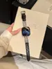 Pulseira de Metal de Cobre Dupla Curva com Pérolas e Couro com Padrão de Crocodilo Adequada para Apple Watch iWatch 12ª Geração 11/10