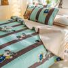 Juego de Tres Piezas de Cubre Cama de Terciopelo de Leche, Grado A para Maternidad e Infancia, Colcha Acolchada Antideslizante de Otoño e Invierno, Cubierta de Cama de Terciopelo Coral, Engrosada