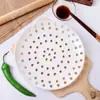Prato de Dumpling de Cerâmica Criativo Doméstico Bandeja de Cozimento com Múltiplos Furos Bandeja de Drenagem Suporte para Cozinhar Frutos do Mar Grelha de Cozimento Folha de Cozimento Bandeja de Frutas Grelha