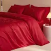 Casamento 100S Algodão de Fibra Longa Algodão Cama Conjunto de Quatro Peças Casamento Novo Chinoiserie Cama de Casamento Roupa de Cama de Algodão Grande Vermelho