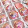 Acessórios para unhas de arte de alta qualidade, corte ninho de pássaro k9, quadrado mocha gordo, fundo pontiagudo, diamante de cristal, superfície multicortada, cor mágica Aurora, em caixa