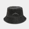 Sombrero de pescador bordado de montaña vieja lavado europeo y americano retro para hombres y mujeres deportes al aire libre montañismo pesca sombrero de cubo