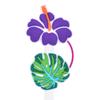 Tropical Flower Series Straw Cap Stanley 10mm Decoração de festa Universal Dust Cover Personalizado Soft Glue Palha Manga