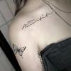 Calcomanía de Tatuaje de Letra Inglesa Impermeable para Mujer Duradera Clavícula Sentido de Alta Gama Jugo Cibernético Celebridad Ins Herbal Tendencia Semipermanente