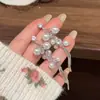 Pendientes Largos de Borla de Perlas de Lujo Ligero Estilo Francés para Mujer, Diseño Largo con un Toque de Alta Gama, Diseño Único, Estilo Nuevo, Versátiles y Elegantes
