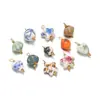Cuentas de Cerámica Colgante de Estrella de Cinco Puntas Corazón de Melocotón Colgante de Estilo Antiguo Aguja de Cuenta Accesorios para Collares Pendientes Pulseras Venta al por Mayor