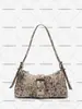 Bolso Biker Vintage para Mujer con Patrón de Ciervo en Cuero Envejecido con Decoración de Hebilla de Pin Remachado, Bolso Baguette de Hombro para Debajo del Brazo