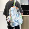 Mochilas para Homens e Mulheres, Estilo Ins da Moda, Grafite Personalizado, Mochilas Casuais de Grande Capacidade, Mochilas Escolares Estilo Coreano para Alunos do Ensino Fundamental II e Ensino Médio
