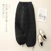 Pantalones de Invierno Gruesos de Algodón para Mujer, Nuevos de Pierna Recta con Cordón, Tendencia Estilo Europeo, Pantalones Largos Finos de Algodón
