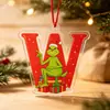 Pingente de Letra Acrílica Monstro Verde de Natal Transfronteiriço 2 Estilos Enfeites de Árvore de Natal Decorações de Presente de Festival Transfronteiriço