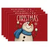 Manteles individuales navideños más vendidos transfronterizos, nueva serie de muñeco de nieve y renos, tapetes resistentes al calor, lino Amazon