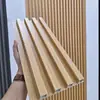 Painel Grelhado de Fibra de Madeira de Bambu 160*23 Painel Great Wall Painel de Parede de Fundo para Sala de Estar Quarto Grelha Decorativa WPC