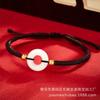 Pulsera de jade hetiano natural con hebilla de seguridad para hombre, plata de ley 999, tejida a mano, cuerda roja sencilla para mujer, joyería para pareja
