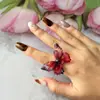 Anillo de Mariposa Tridimensional con Manchas Difuminadas Estilo Nuevo Estilo Retro Literario Chino Joyería de Mano Súper Hada Anillo con Textura de Moda