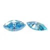 Moissanita azul oceano em formato marquise, moissanitas coloridas de formato irregular em pedras soltas, acessórios, faces de anel, joias de pedras preciosas para atacado