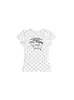 Camiseta Blanca de Manga Corta con Cuello Redondo y Estampado de Lunares para Mujer, Nuevo Estilo de Verano, Top Ajustado con Estampado de Letras Americanas