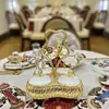 Caixa de Lanches Doces de Frutas Secas Retro de Luxo Leve Estilo Europeu do Oriente Médio de Alta Qualidade com Alça e Tampa Cesta de Frutas à Prova de Poeira Bandeja de Frutas