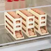 Caixa de armazenamento de ovos deslizante transfronteiriça, 4 camadas, escada, caixa de ovos, refrigerador, porta lateral, grande capacidade, rolo de ovos automático