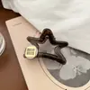 Pinza de Estrella de Cinco Puntas Dorada de Alta Gama Simple para Mujer 2025 Nueva Moda Pinza de Tiburón para Cola de Caballo Alta en la Parte Posterior de la Cabeza
