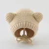 Gorro para bebé otoño e invierno Lindo estilo coreano orejeras de punto para niños y niñas gorro cálido de lana para invierno